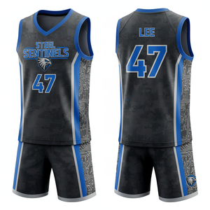 Conjunto de Uniforme de Baloncesto Sublimado Personalizado, Unisex para Adultos, Jersey y Pantalones Cortos de Poliéster Transpirable, Secado Rápido, Ropa de Equipo, Logotipo Personalizado al por Mayor - Product Image 1