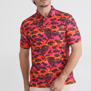 Polo de Manga Corta con Estampado de Cebra para Hombre, Corte Regular Informal, Tejido Transpirable, 100% Poliéster - Product Image 3