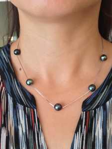 Collier de perles de culture de Tahiti en argent sterling 925, bijoux de luxe pour femmes, cadeau de mariage - Product Image 4