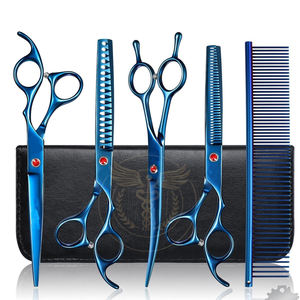 Ensemble de ciseaux pour animaux de compagnie de 8 pouces, ciseaux droits et plats, ciseaux courbés à double extrémité, outils de toilettage pour chiens Golden Retriever - Product Image 3