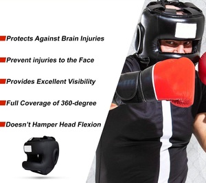Protège-tête de boxe unisexe en cuir respirant et durable pour l'entraînement et le sparring, antidérapant, noir, pour jeunes et adultes - Product Image 6