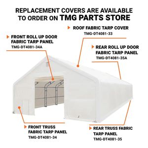 Tettoia Agricola 40FT X 80FT con Copertura in PVC 21 oz e Porte di Accesso TMG DT4081 (Precedentemente DT4080) - Product Image 4
