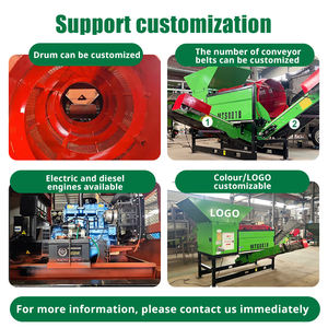 غربال دوار صغير قابل للتخصيص، آلة غربلة دوارة، جهاز فرز جاف معتمد من CE بسعة 10-40 طن في الساعة - Product Image 2