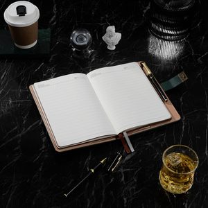 Journal à cadenas avec stylo, agenda rechargeable A5 avec cadenas à combinaison, pages à bords bruns vintage - Product Image 5