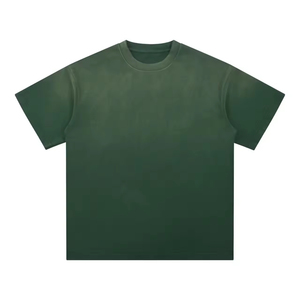 เสื้อยืดคอตตอนทรงหลวมไซส์ใหญ่สำหรับผู้ชาย แบบวินเทจ ย้อมสีเอซิด หนานุ่ม พิมพ์ลายโลโก้ตามสั่ง ขายส่ง - Product Image 1