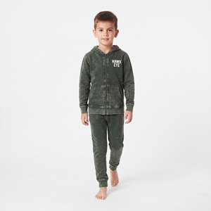 Conjunto de Sudadera con Capucha de Forro Polar Grueso de Algodón con Cremallera Completa para Niños, Lavado Ácido, con Logotipo Personalizado, Chándal Deportivo de Invierno para Niños, Venta al por Mayor - Product Image 1