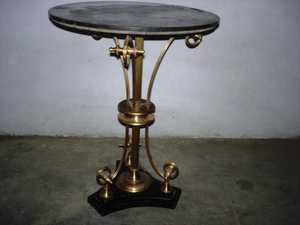 <b>Round</b> Marble Top Brass Pedestal Durable <b>Console</b> <b>Table</b> Accent Modern Living Room Furniture - Product Image 2