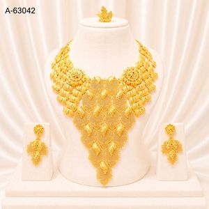 Luxury Traditional Pendant <b>Necklace</b> <b>Set</b> with Earrings – Gold & <b>Silver</b> Plated Bridal Jewelry <b>Set</b> A-63038 - Product Image 5