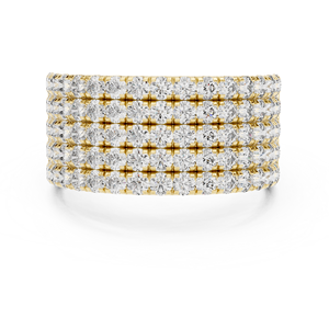 Bague de luxe en diamant rond cultivé en laboratoire, sertie en or blanc 18 carats, demi-alliance, pour fiançailles, fêtes, mariages, usage quotidien et bureau. - Product Image 6