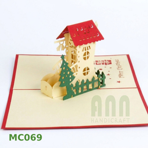 Custom UV Printed Laser Cut 3D Paper Greeting Cards <b>Matte</b> <b>Varnishing</b> for Christmas Invitation ANN HANDICRAFT Brand Made Vietnam - Product Image 4