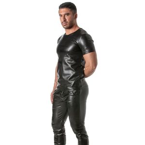 Veste en cuir effet noir Kinky, coupe ajustée, pour homme, style fetish, tenue de club, sexy, soirée, écologique, imperméable, tendance - Product Image 4