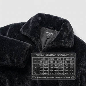 Veste en fausse fourrure noire pour homme avec col rabattable, fermeture éclair, longueur courte, épaisse et chaude - Product Image 5