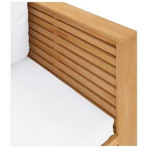 Sillón Individual de Madera de Teca Sólida, Duradero y Elegante en Teca y Crema para Uso en Jardín - Product Image 5