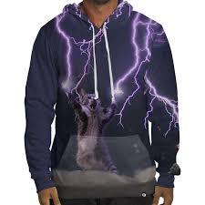 Sudadera Unisex con Sublimación 3D "Thunder Cat" - Diseño Gráfico de Galaxia Eléctrica - Product Image 2
