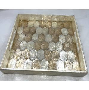 Bandeja de servir de nácar, 3 piezas, diseños de lujo, artesanía de la mejor calidad, bandeja decorativa para servir aperitivos - Product Image 4