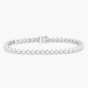 Pulsera de Oro Real 10K 14K 18K con Diamantes Buttercup, Engaste de Bisel, Eslabones Tipo Tenis, CVD HPHT, Joyería Creada en Laboratorio, Proveedor de Fábrica al por Mayor - Product Image 3