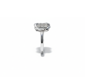 Round Natural <b>Diamond</b> <b>Ring</b> for Women in 18KT Gold Plated Classic Style - Product Image 2