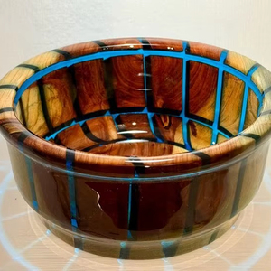 Wood resin fruit bowl <b>epoxy</b> handmade decorative serving bowl modern home decor <b>table</b> centerpiece gift item - Product Image 1