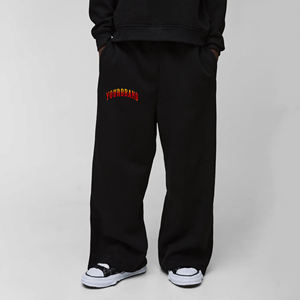 กางเกงแทร็คผ้าฝ้ายแท้ 100% หนัก 365gsm สกรีนโลโก้ได้ ทรงตรง สวมใส่สบาย ทรงหลวม สไตล์สตรีทแวร์ - Product Image 1