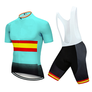 Jersey de Ciclismo Unisex 2026 de Manga Corta, Pantalones Cortos de Ciclismo MTB Transpirables, 100% Algodón Orgánico, Logotipo Personalizado, Uniforme de Ciclismo Equipo España - Product Image 3