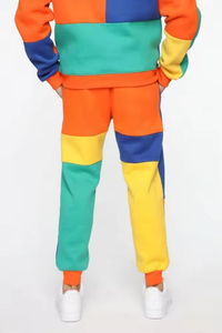 Ensemble de survêtement personnalisé pour homme, pull d'hiver à blocs de couleur, coupe classique, avec logo personnalisé, sweat à capuche et pantalon de jogging épais pour l'hiver - Product Image 6