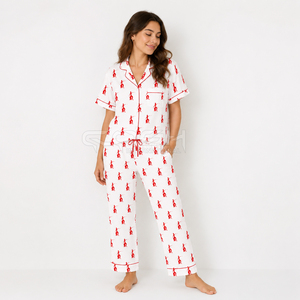 Cosh International <b>Cheap</b> Price Delta Sigma Front Sorority Top Print Milk Silk Casual Quick Dry Breathable 2Pcs Women's Night - Product Image 1