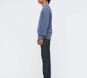 เสื้อสเวตเชิ้ตคอกลมสีน้ำเงินสำหรับผู้ชาย ทรงปกติ ผ้าฝ้ายถัก 100% สวมใส่สบายๆ สำหรับฤดูใบไม้ร่วง - Product Image 2