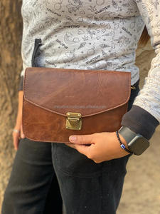 Bolso de mano de cuero de grano completo hecho a mano para mujer, bolso de hombro cruzado de uso de oficina de cuero Vintage real. - Product Image 2