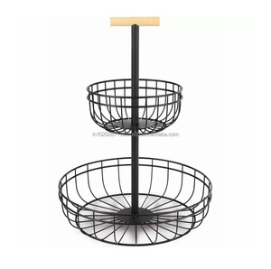 Panier à fruits vintage en fer de grande capacité avec détails intemporels et fil de fer sécurisé pour une utilisation fonctionnelle et élégante - Product Image 1