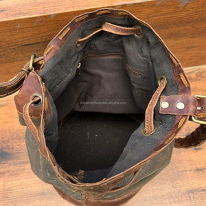 Full Grain Genuine Leather Bucket Bag Western Leather <b>Pouch</b> with Drawstring Shoulder Bag Women's 100% Cow Leather Handmade Bags - Product Image 5