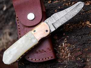 Cuchillo Plegable de Acero Inoxidable con Hoja Recta de 15 cm, Mango de Madera y Perilla de Pulgar, Herramienta para Exteriores OEM - Product Image 5