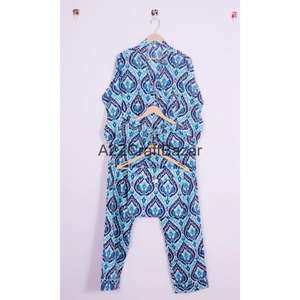 Conjunto de Pijama de Algodón 100% para Mujer, Ideal para Fiestas, Cuello en V, Manga Larga, Estampado Floral, Ropa de Dormir Cómoda para Toda Temporada - Product Image 6