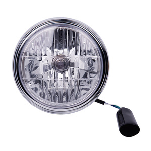 Faro Delantero para Motocicleta CB400 JY-21M6, Anillo Electrochapado y Lente de Cristal Transparente, 6V/12V, Estilo Retro - Product Image 1