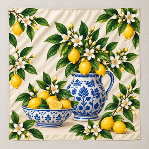 Écharpe carrée personnalisée imprimée fruits et légumes, douce et légère, foulard pour femme, impression numérique, fabricant OEM ODM - Product Image 5