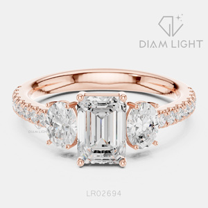 Bague de fiançailles en or blanc 14 carats avec diamant de laboratoire de 1,01 carat, coupe radiante, bague de mariée, certifiée IGI, bijoux fins, cadeau pour femme - Product Image 5