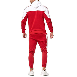 Ensemble de survêtement pour homme, couleur olive, avec blocs de couleur, sweat-shirt à capuche à manches longues, cordon de serrage, poches latérales, vêtements de sport décontractés, hiver - Product Image 4