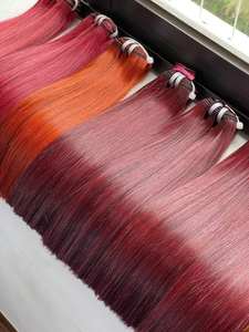 GRAN OFERTA, Extensiones de Cabello Humano Vietnamita 100%, Cabello Liso en Trama, Todos los Colores, Doble Trama, Sedoso, Sin Caída, Precio de Fábrica - Product Image 6