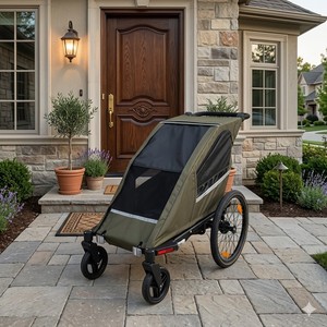 TC-2024S 3 in 1 Outdoor Adventure Child <b>Bike</b> Stroll <b>Trailer</b> Jogger Lightweight Design Aluminum Frame - Product Image 3