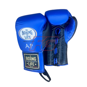 ถุงมือชกมวยหนังแท้ Custom No Boxing No Life สำหรับฝึกซ้อมและแข่งขัน แบบรัดสายรูดและผูกเชือก ปิดนิ้วมือเต็มรูปแบบ ขายส่ง OEM - Product Image 5