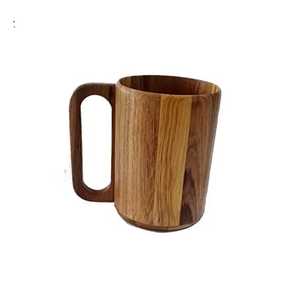 Classic Wood Tea <b>Cup</b> and <b>Saucer</b> Set Durable Leak-Proof Eco-Friendly Round Shape Business Gift Skies Traders Model WCS01 - Product Image 3