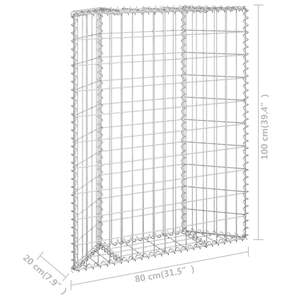 Jardinera Elevada Gabion de Acero Galvanizado Plateado 31.5x7.9x39.4 pulgadas para Macetas y Jardineras - Product Image 6