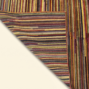 Tapis noué à la main multicolore en mosaïque Ember, tapis moderne abstrait à rayures pour salon, chambre et intérieurs d'hôtel - Product Image 6