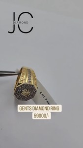 Anillo de diamantes de oro amarillo para caballero con diamantes cultivados en laboratorio Anillo de diamantes hecho por hombre de oro elegante - Product Image 3