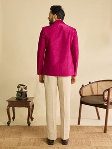 Export Quality Men's Pink Embroidered Traditional <b>Jacket</b> With Matching Cream Pants Elegant Ethnic Wear Set <b>For</b> <b>Wedding</b> Festive - Product Image 4