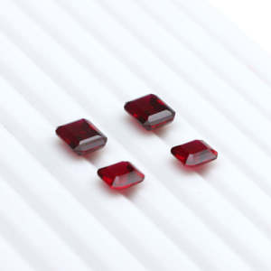 Rubí Creado en Laboratorio, Gema Suelta, Corte Esmeralda, Color Rojo, Piedras Certificadas por Terceros para Fabricación de Joyas y Uso Artesanal - Product Image 3