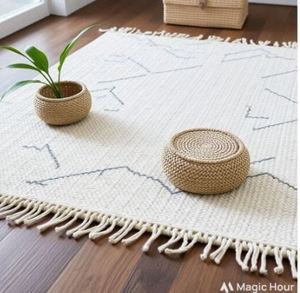 Alfombra de yute de fibra natural moderna, estilo bohemio chic, hecha a mano, decoración moderna al mejor precio del fabricante. - Product Image 3