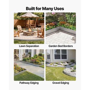Bordatura Paesaggistica in Acciaio Zincato 50 ft X 6 in, Strisce Metalliche Pieghevoli Facili da Installare per Paesaggistica e Decking - Product Image 6