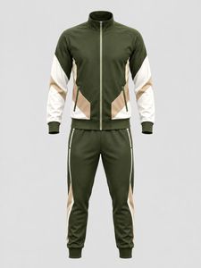 Ensemble de survêtement unisexe beige à capuche, manches longues, couleur unie, pantalon à cordon, streetwear hiver, 100% coton respirant, coupe ajustée - Product Image 2