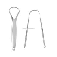 WORLD PRECISION SURGICAL Ensemble de gratte-langue réutilisables en acier inoxydable, écologiques, 2 formes de cuillères en U, personnalisables