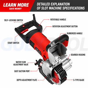 4500W Electric Concrete Cutter Wall Grooving <b>Machine</b> Portable Power Cutters with Carry Case for Construction - Product Image 3